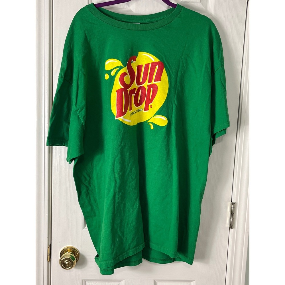 Sun Drop Soda Green Graphic T-Shirt Gildan Heavy Cotton Men's 3XL Retro Logo - Picture 8 of 9